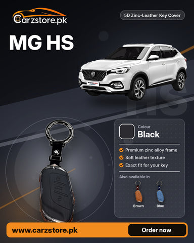 5D Zinc-Leather Key Cover for MG HS – Black