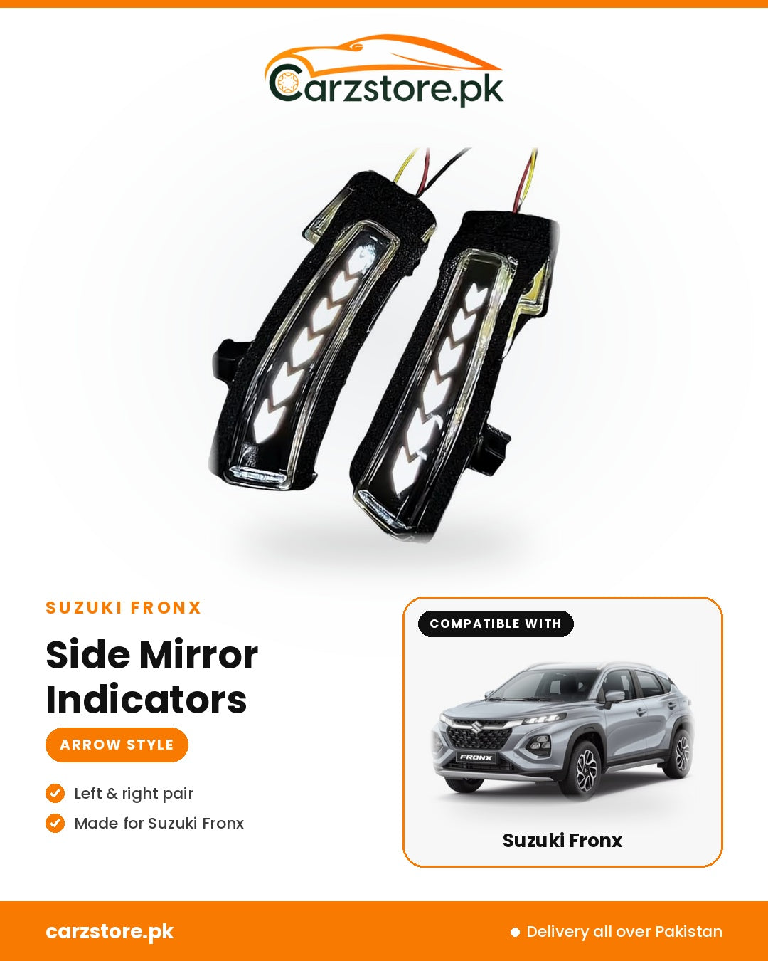 Suzuki Fronx Side Mirror Indicators – Arrow Style sequential LED