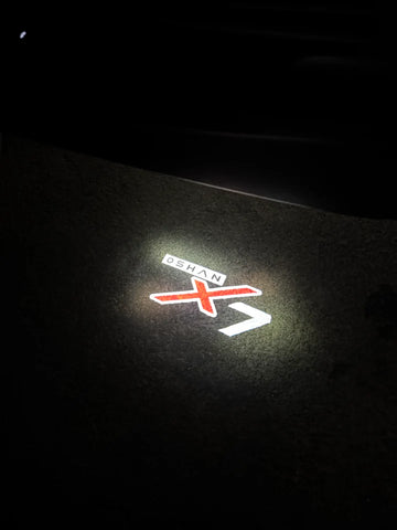 welcome door logo lights
