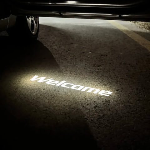 welcome door logo lights