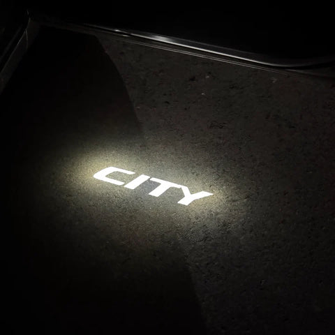 welcome door logo lights