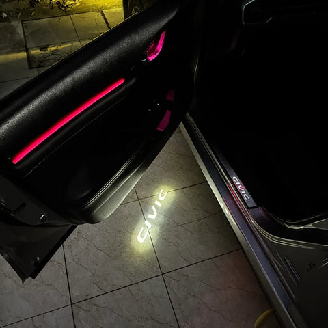 welcome door logo lights