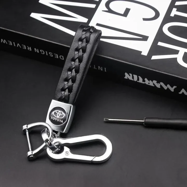Toyota Leather Key Chain with Metal Logo