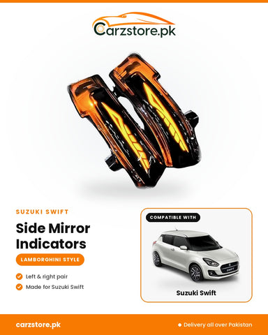 Suzuki Swift Side Mirror Indicators – Lamborghini Style sequential LED (left & right pair)
