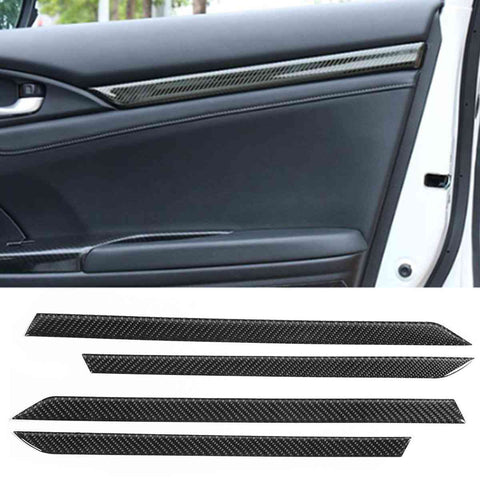 Honda Civic Carbon Fiber Trims For Inner Door Strips 2016-2021