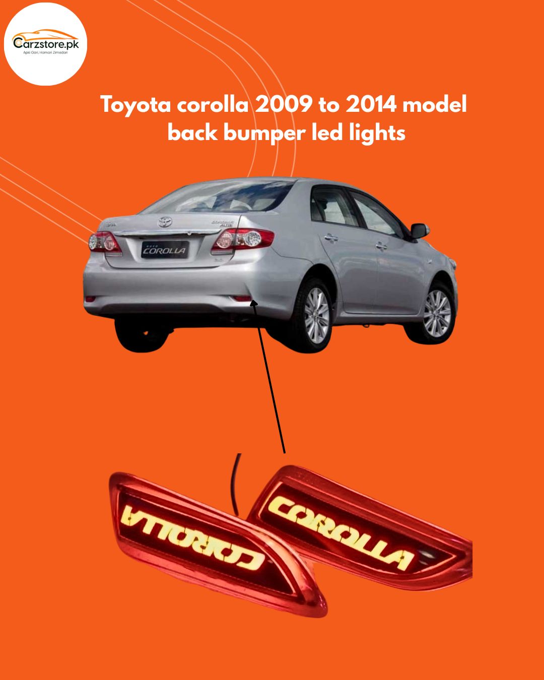 Toyota corolla 2009 to 2014 model back bumper led lights