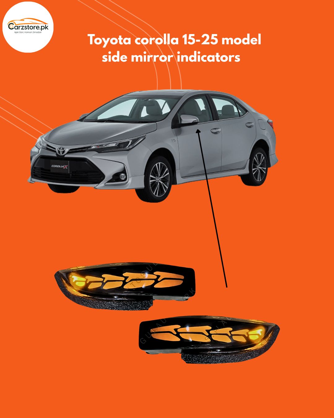 Toyota corolla 2015 to 2025 model side mirror indicators| dragon style