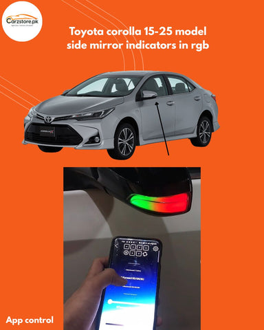 Toyota corolla 2015 to 2025 model RGB side mirror indicators
