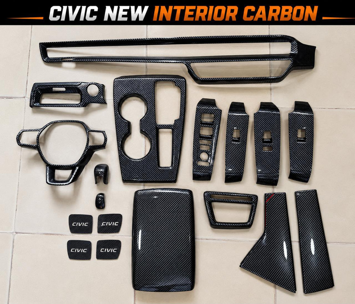 HONDA CIVIC 2022 MODEL COMPLETE INTERIOR CARBON FIBER TRIM SET