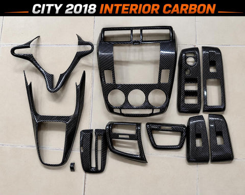 HONDA CITY 2009 TO 2021 MODEL COMPLETE INTERIOR CARBON FIBER TRIM SET