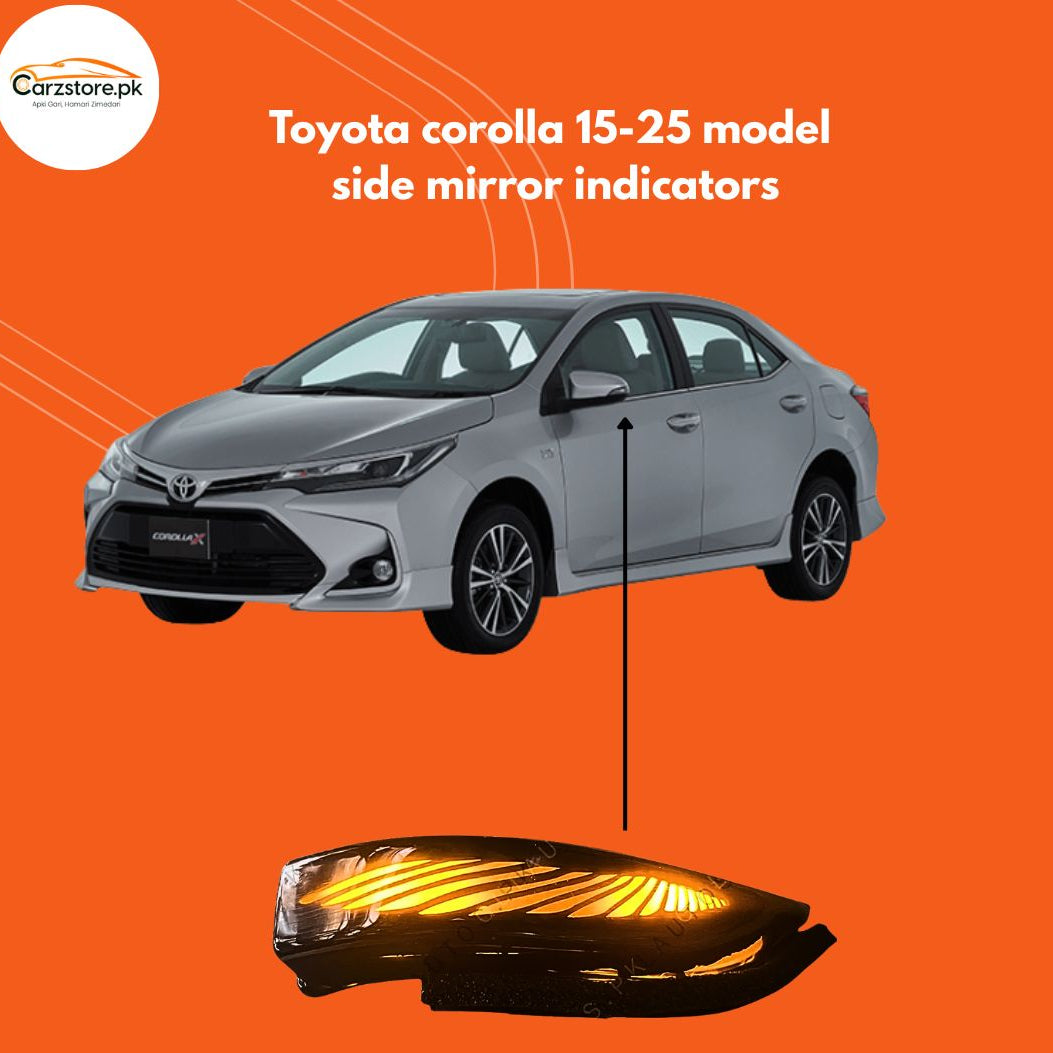 Toyota corolla 2015 to 2025 model side mirror indicators| angel wing style
