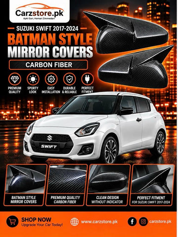 Side Mirror batman covers in carbon fiber