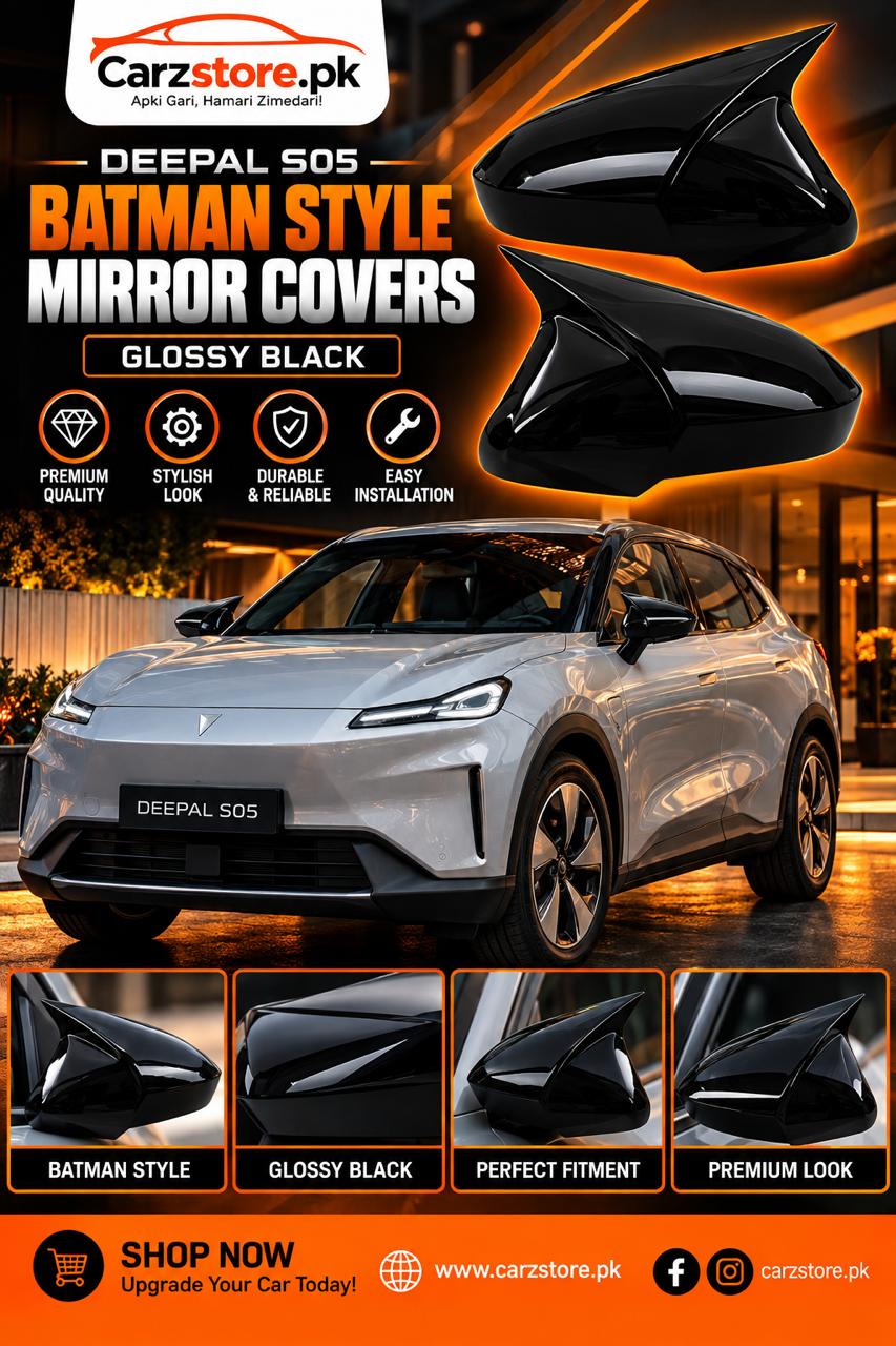 Deepal S05 Batman style side mirror covers – Glossy Black