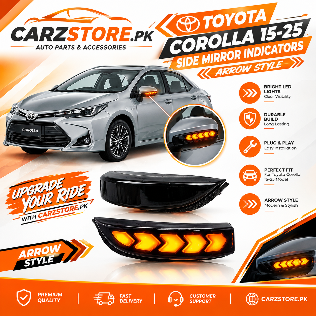 Toyota Corolla 2015-2025 side mirror indicator