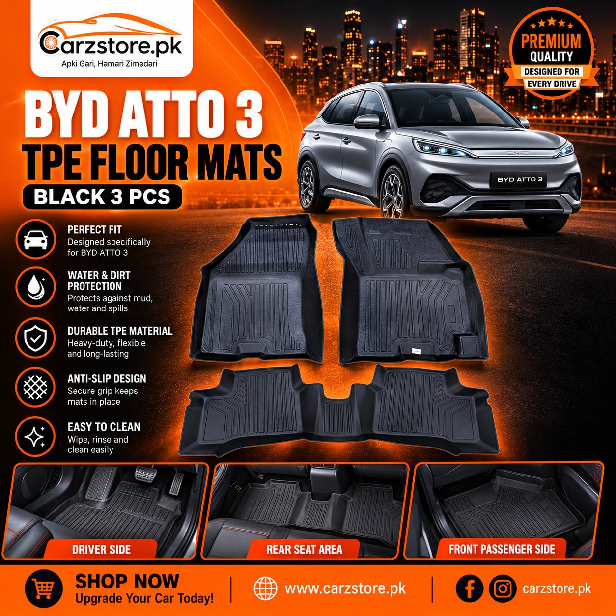 BYD Atto 3 TPE floor mats