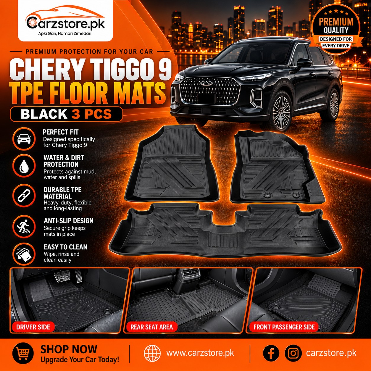 Chery Tiggo 9 TPE floor mats