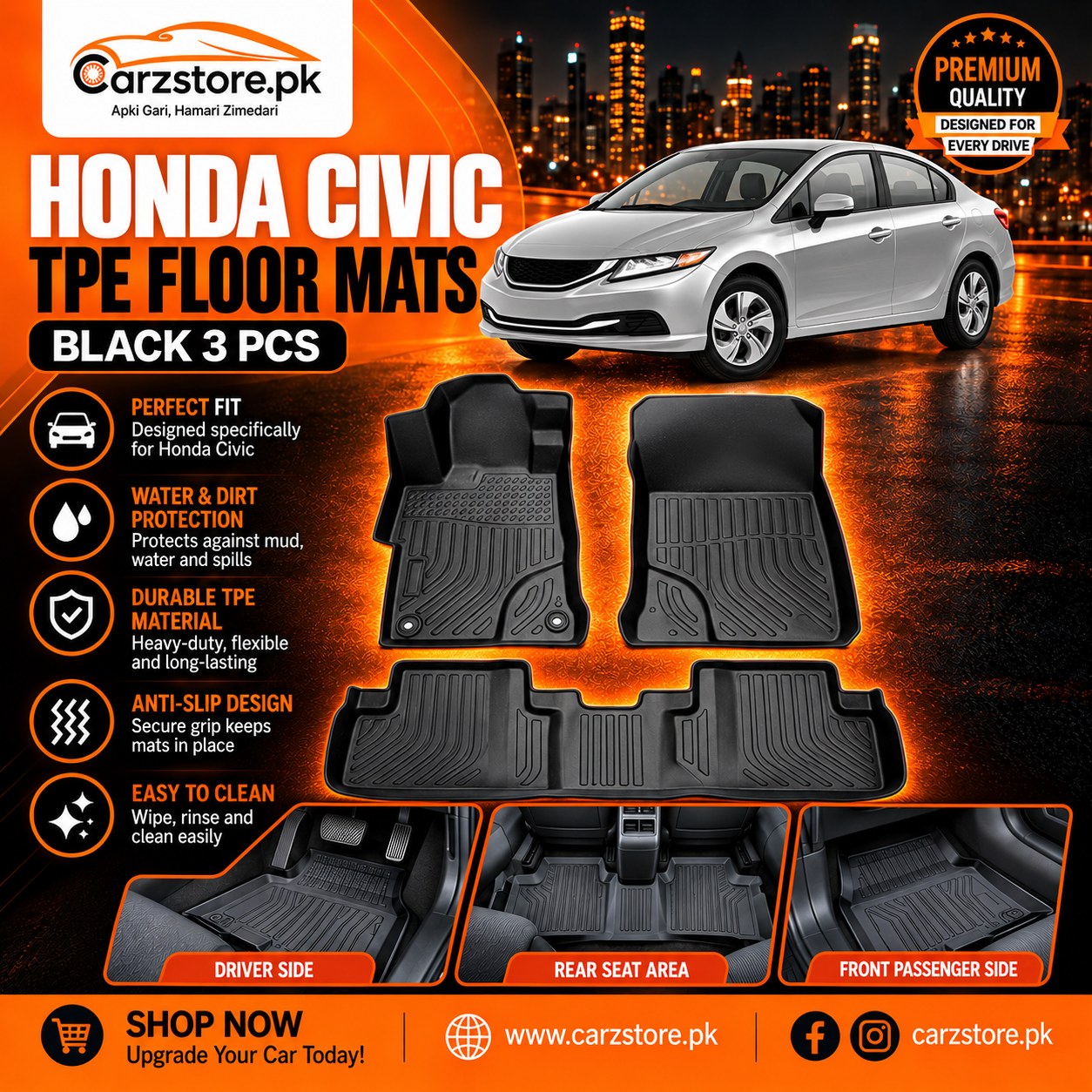 Honda Civic Rebirth TPE floor mats