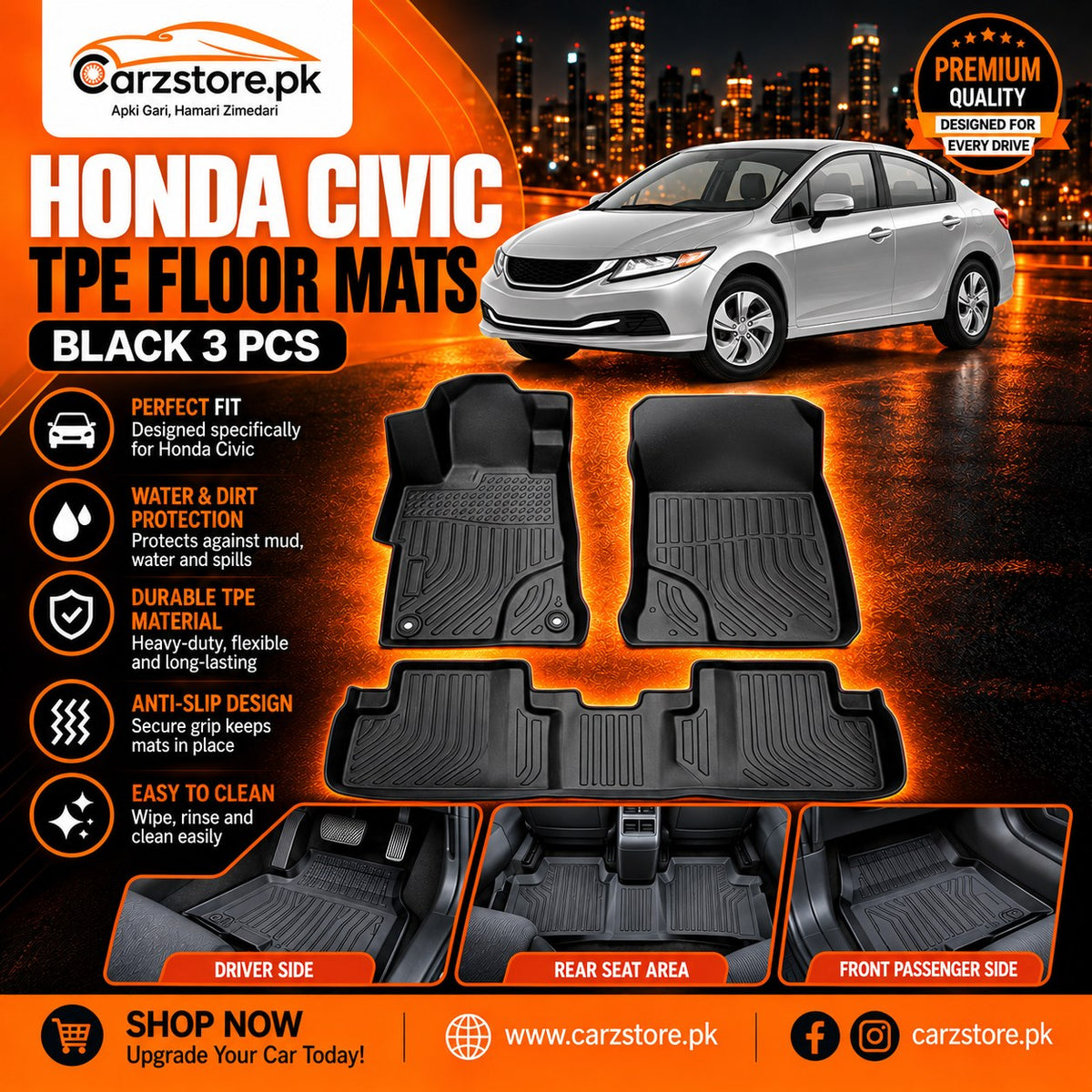 Honda Civic Rebirth TPE floor mats