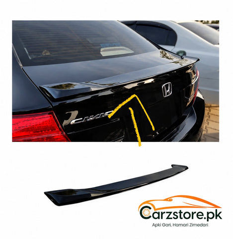 Honda Civic Rebirth TRD Trunk Spoiler Unpainted 2012–2015 – fitted on car