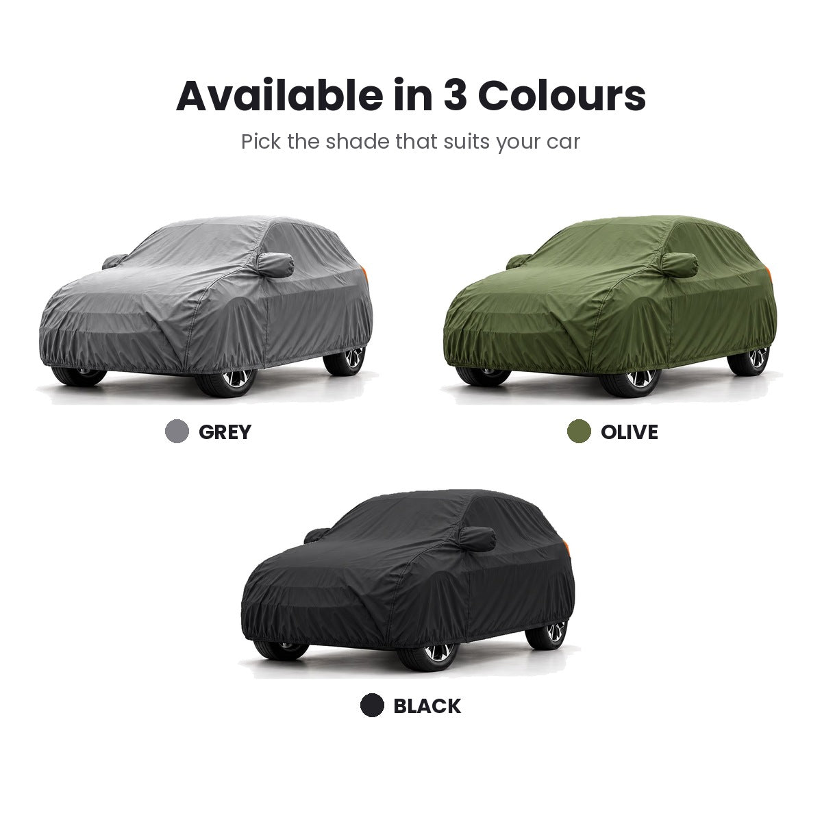 ICONIC car top cover available in Grey, Olive and Black