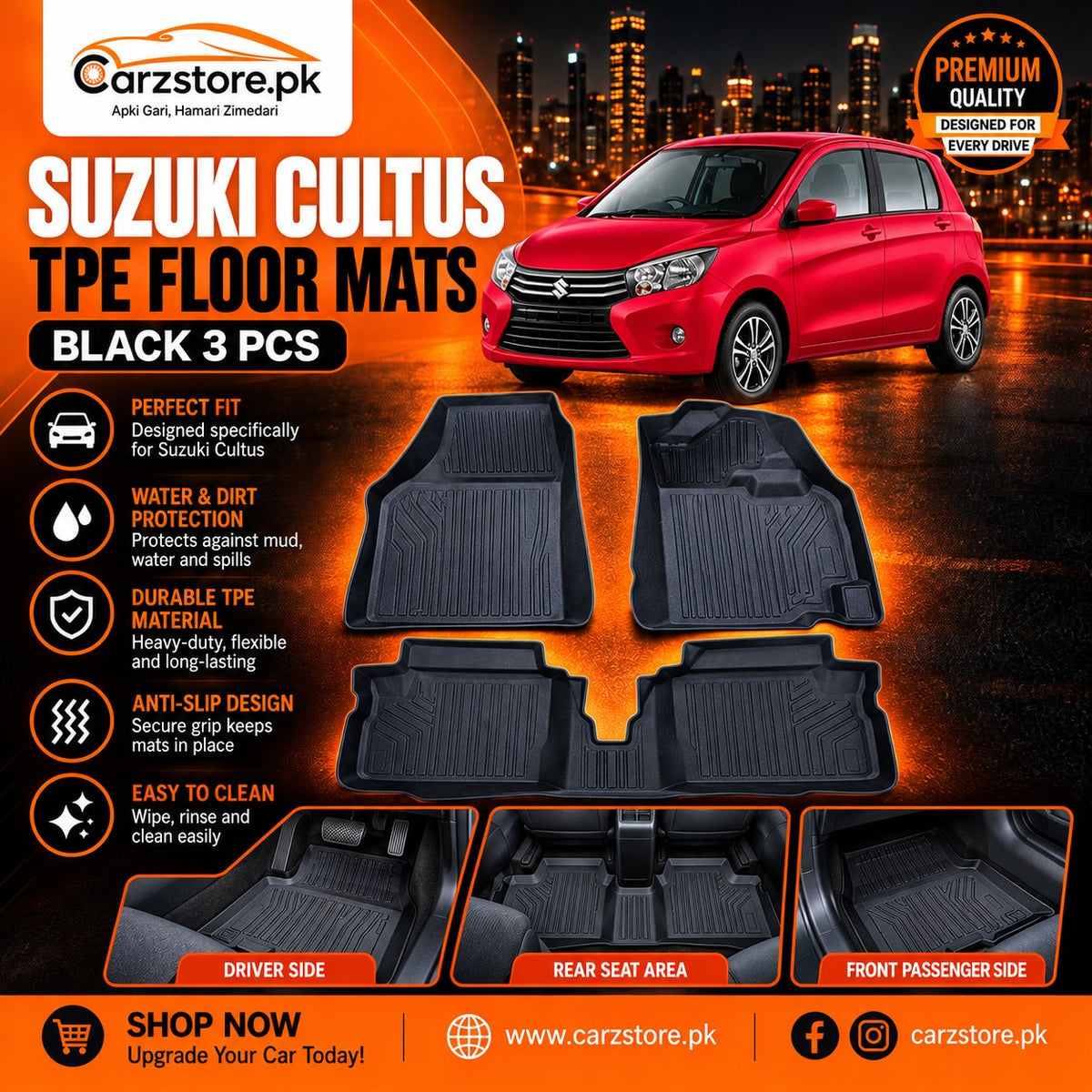 Suzuki Cultus 2017+ TPE floor mats