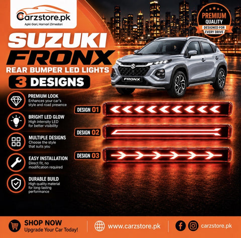 Suzuki Fronx rear bumper LED lights in 3 designs