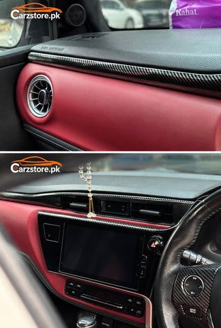 Corolla carbon fiber dashboard trim close-up details