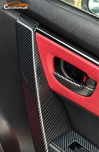 Corolla carbon fiber door handle and window switch trim