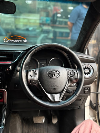 Toyota Corolla carbon fiber steering wheel trims
