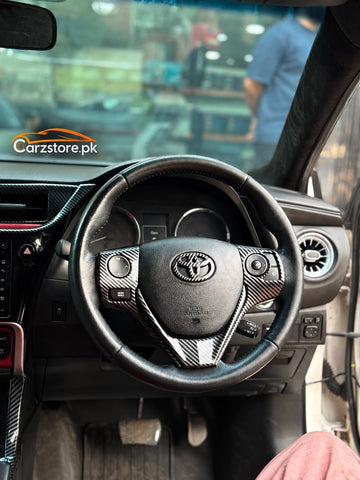 Toyota Corolla carbon fiber steering wheel trims