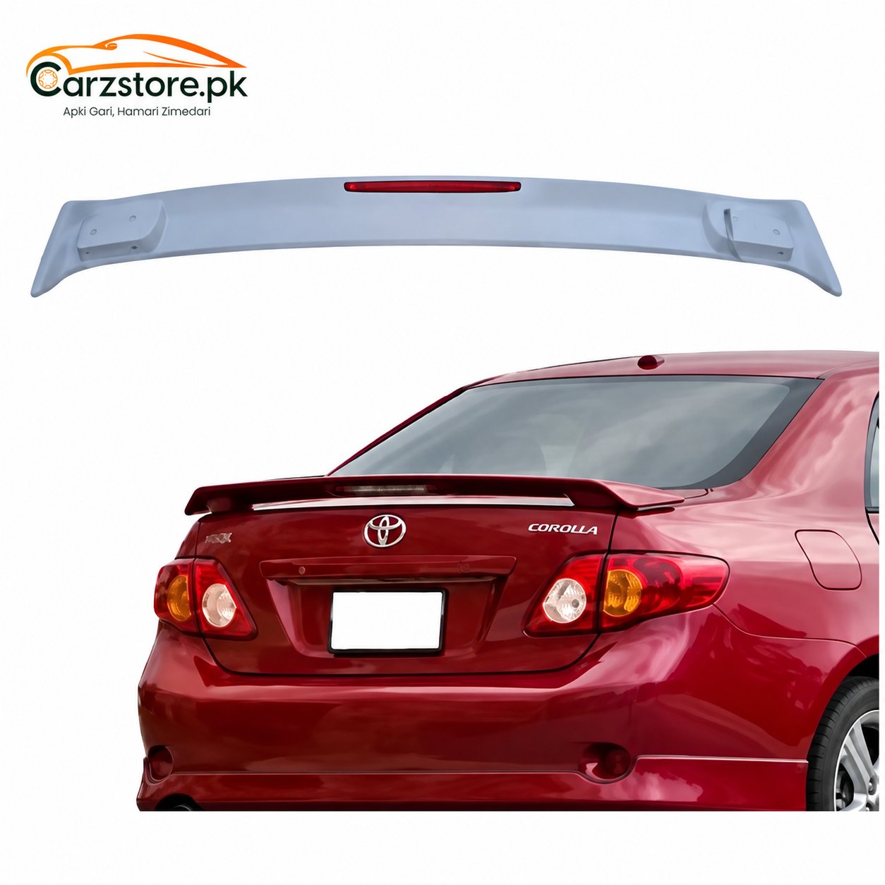 Toyota Corolla TRD Trunk Spoiler with LED Brake Light Unpainted 2009–2014