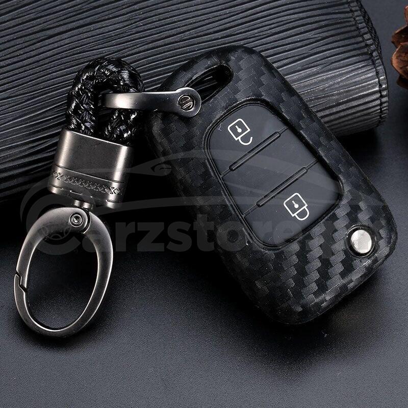 KIA Sportage Carbon Fiber Key Cover With  Key Chain - Model 2019-2021