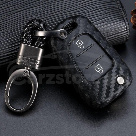KIA Sportage Carbon Fiber Key Cover With  Key Chain - Model 2019-2021