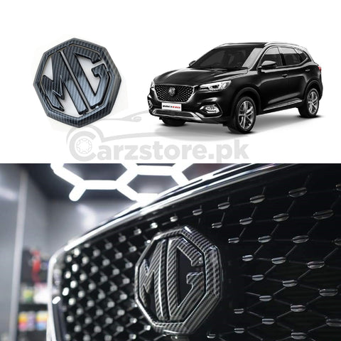 MG ZS Car Rear Emblem Front Grill Badge in Carbon Fiber- Front & Back Model 2020-2021