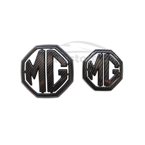 MG ZS Car Rear Emblem Front Grill Badge in Carbon Fiber- Front & Back Model 2020-2021