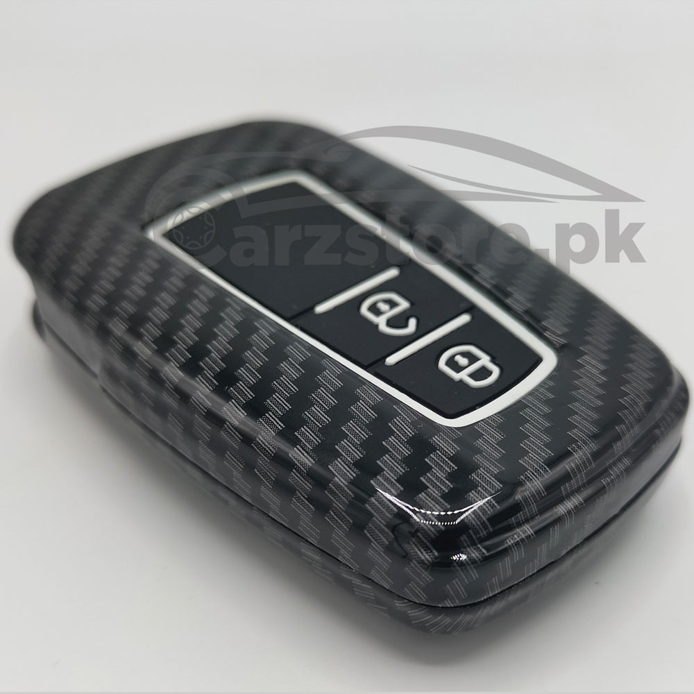Toyota Hilux Revo Carbon Fiber  Protection Key Cover 3 Button - Model 2016-2021